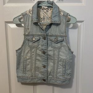 Tokyo Darling Distressed Denim Vest Size small